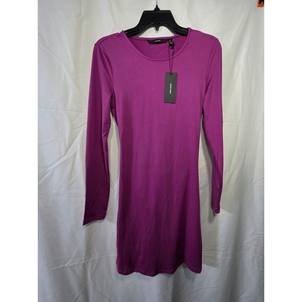 ZARA Women's Purple Long Sleeve Bodycon Midi Dress S 95% Polyester